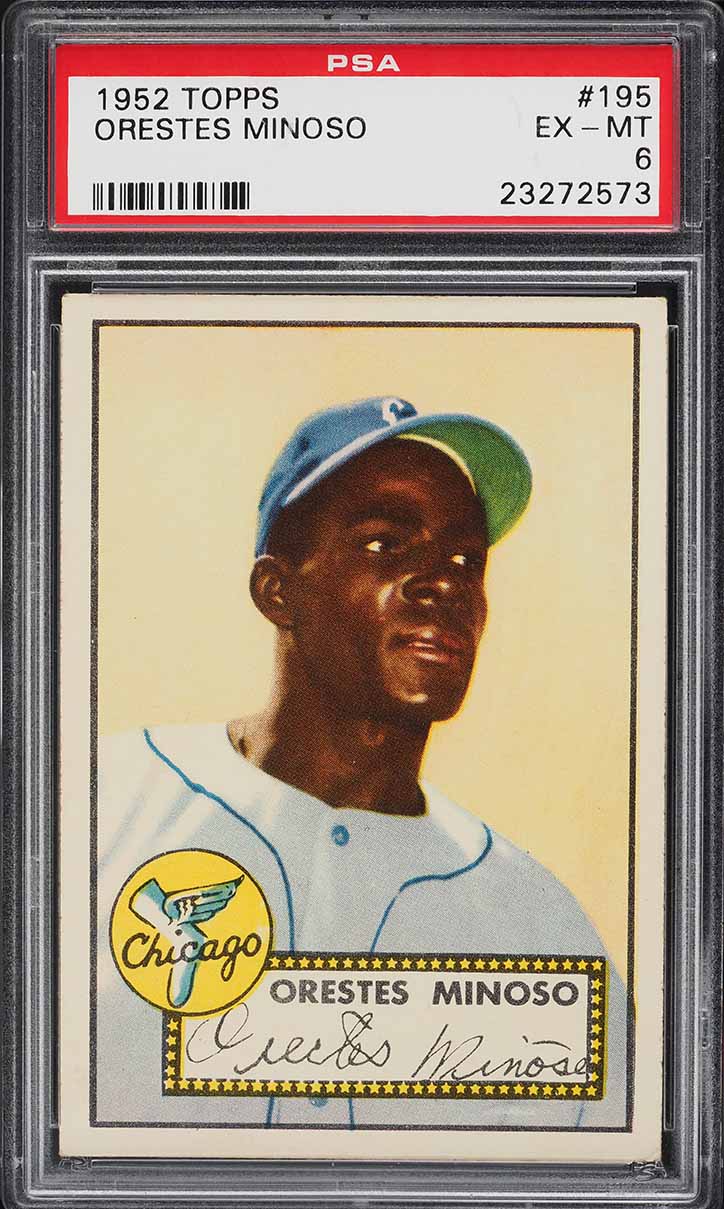 1952 Topps Minnie Minoso ROOKIE #195 PSA 6 EXMT