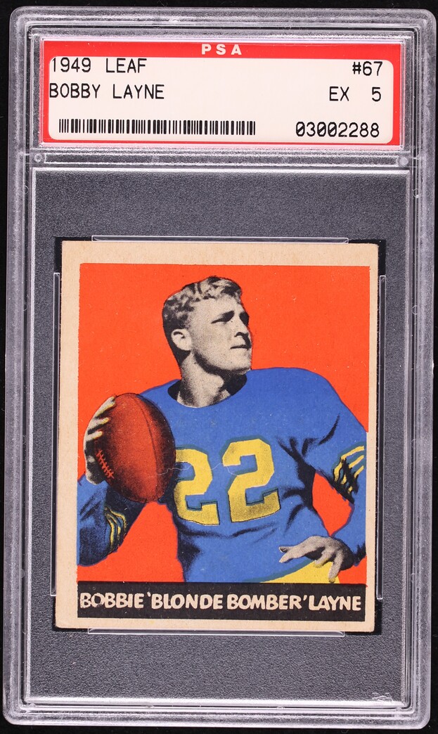 1949 Leaf Football Bobby Layne ROOKIE #67 PSA 5 EX