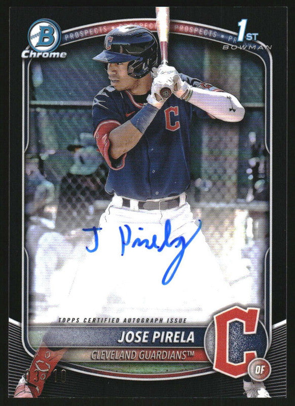 2025 Bowman Chrome Autographs Black Refractor #CPA-JP Jose Pirela RC Auto /10