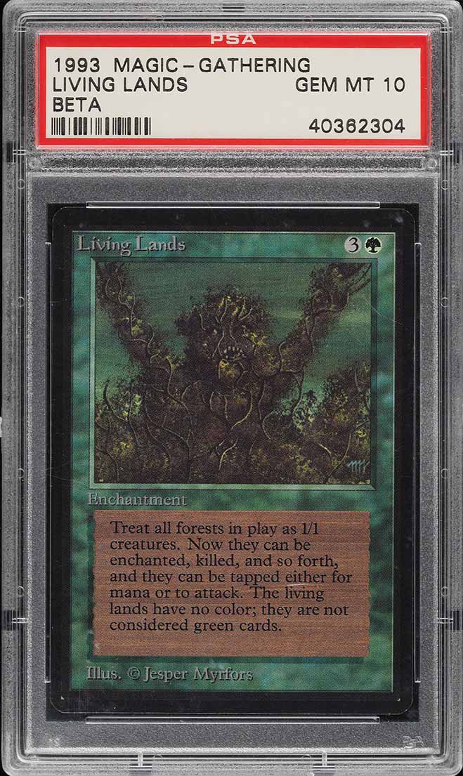 1993 Magic The Gathering MTG Beta Rare Living Lands PSA 10 GEM MINT