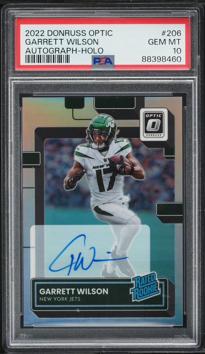 2022 Donruss Optic Holo Garrett Wilson ROOKIE AUTO /125 #206 PSA 10 GEM MINT