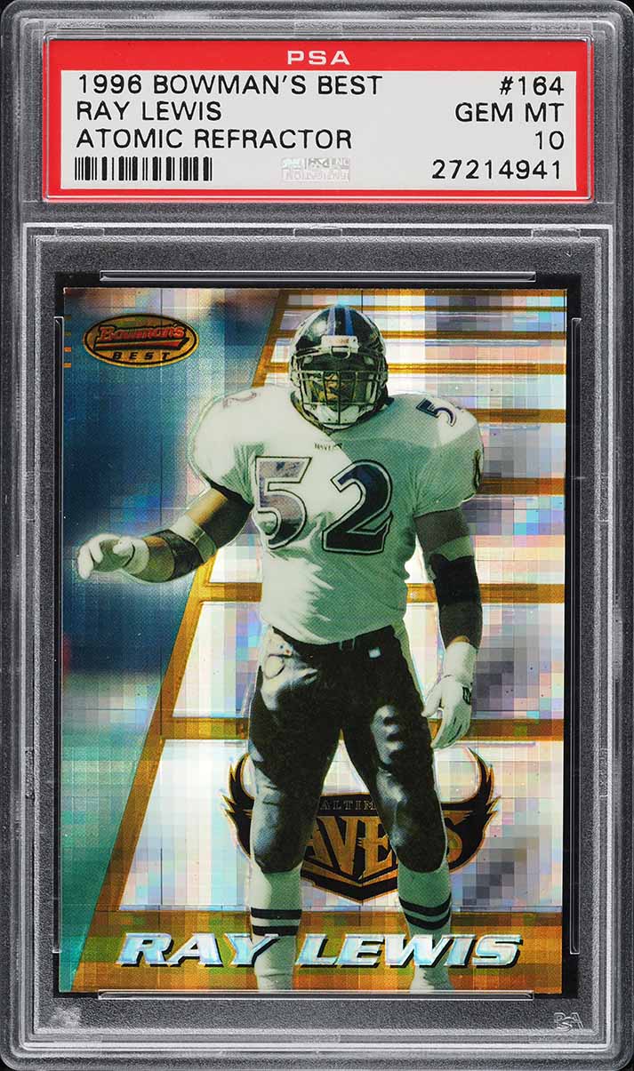 1996 Bowman's Best Atomic Refractor Ray Lewis ROOKIE #164 PSA 10 GEM MINT