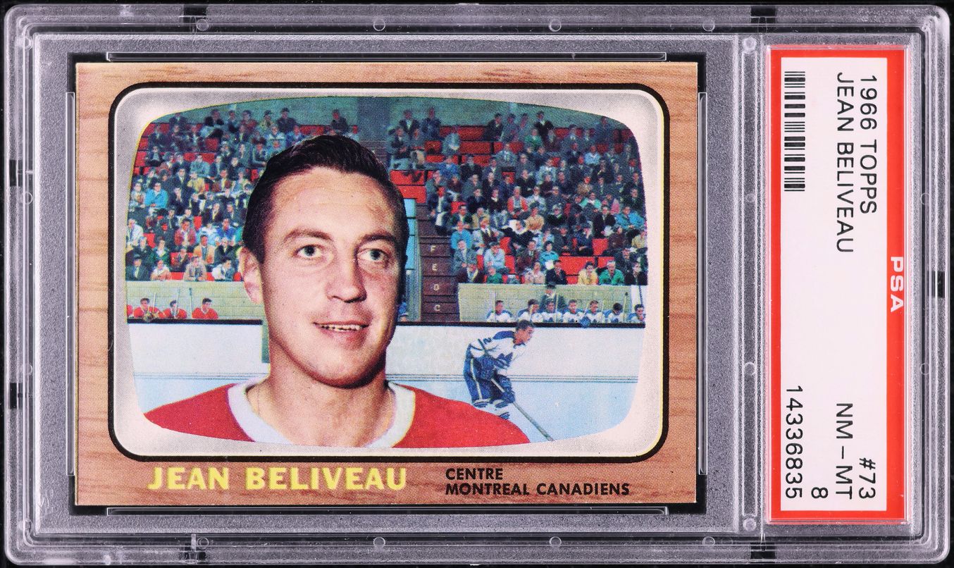 1966 Topps Hockey Jean Beliveau #73 PSA 8 NM-MT