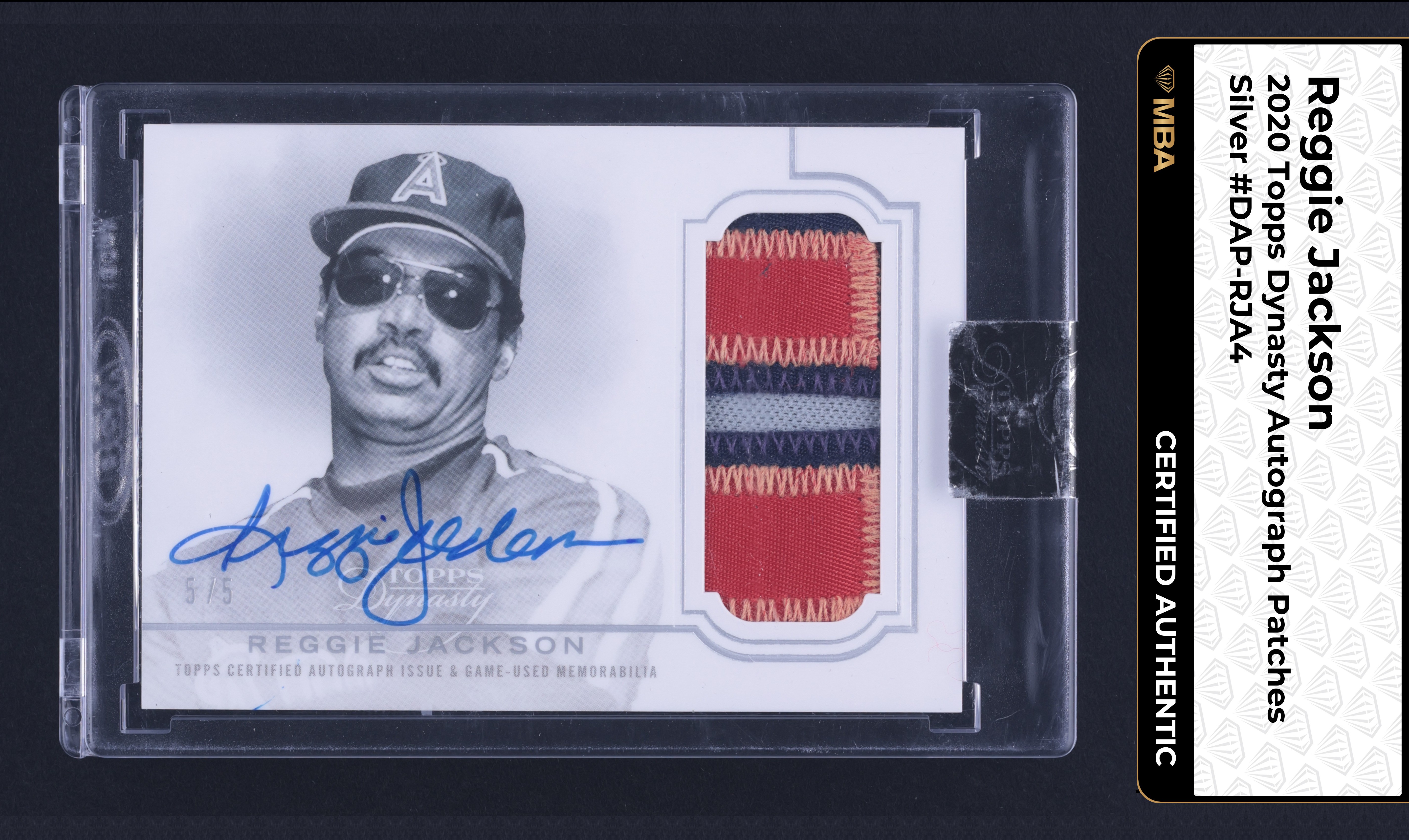 2020 Topps Dynasty Silver Reggie Jackson PATCH AUTO 5/5 #DAP-RJA4 MBA AUTH