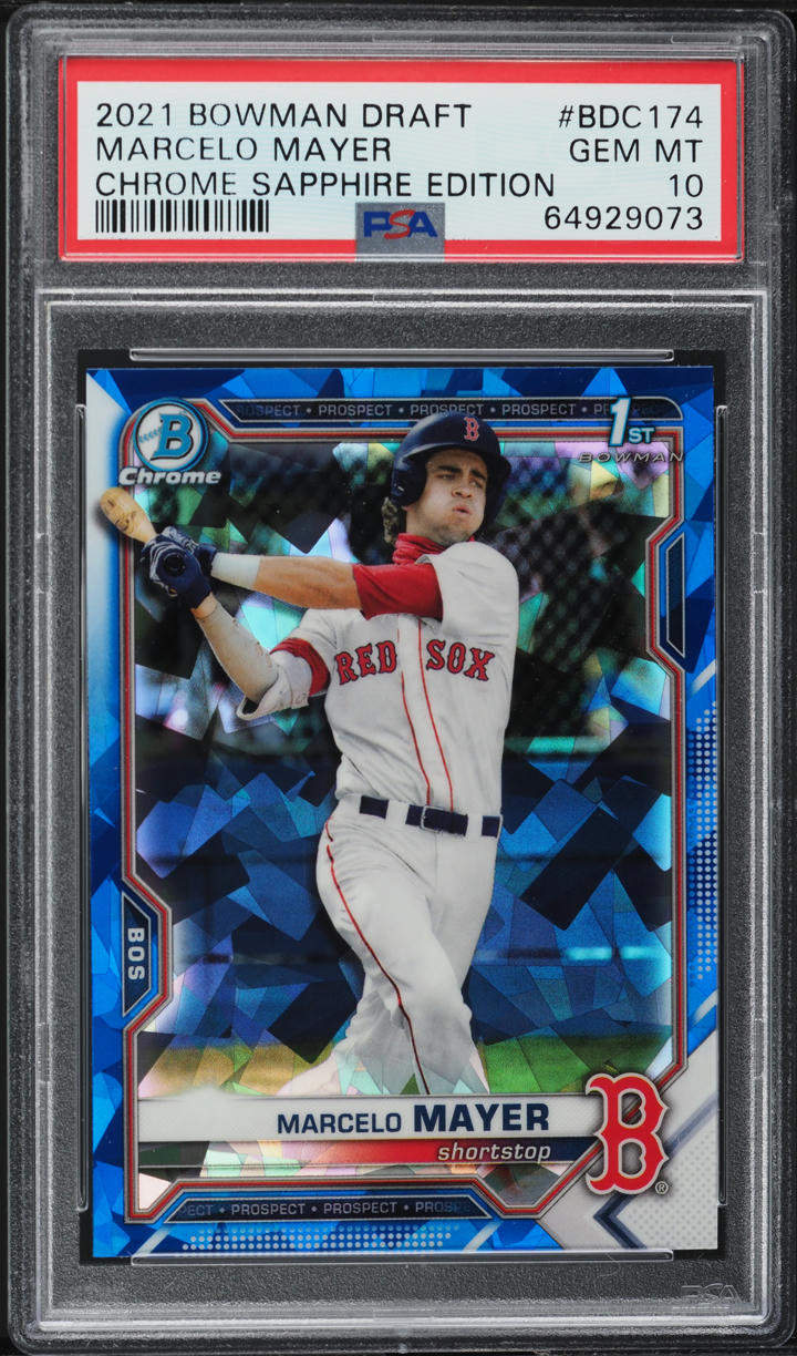 2021 Bowman Chrome Draft Sapphire Marcelo Mayer ROOKIE #BDC-174 PSA 10 GEM MINT