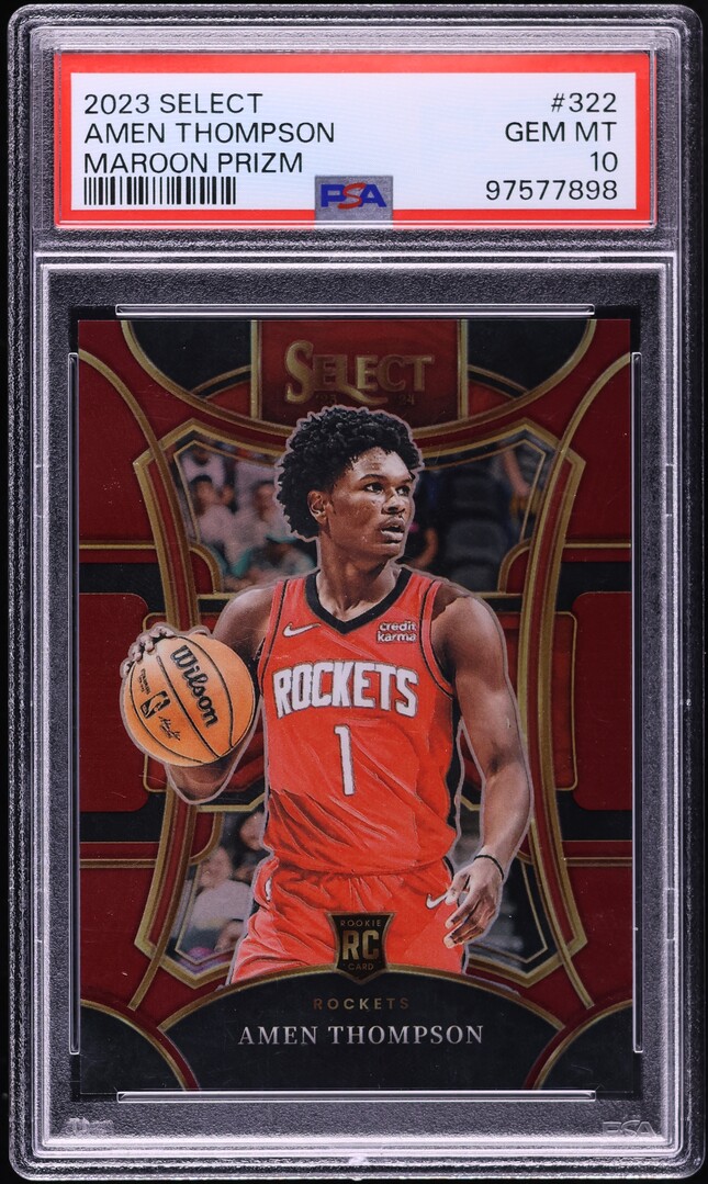 2023 Select Mezzanine Maroon Prizm Amen Thompson ROOKIE /175 #322 PSA 10 GEM