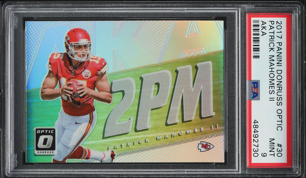 2017 Donruss Optic AKA Holo Patrick Mahomes II ROOKIE #30 PSA 9 MINT