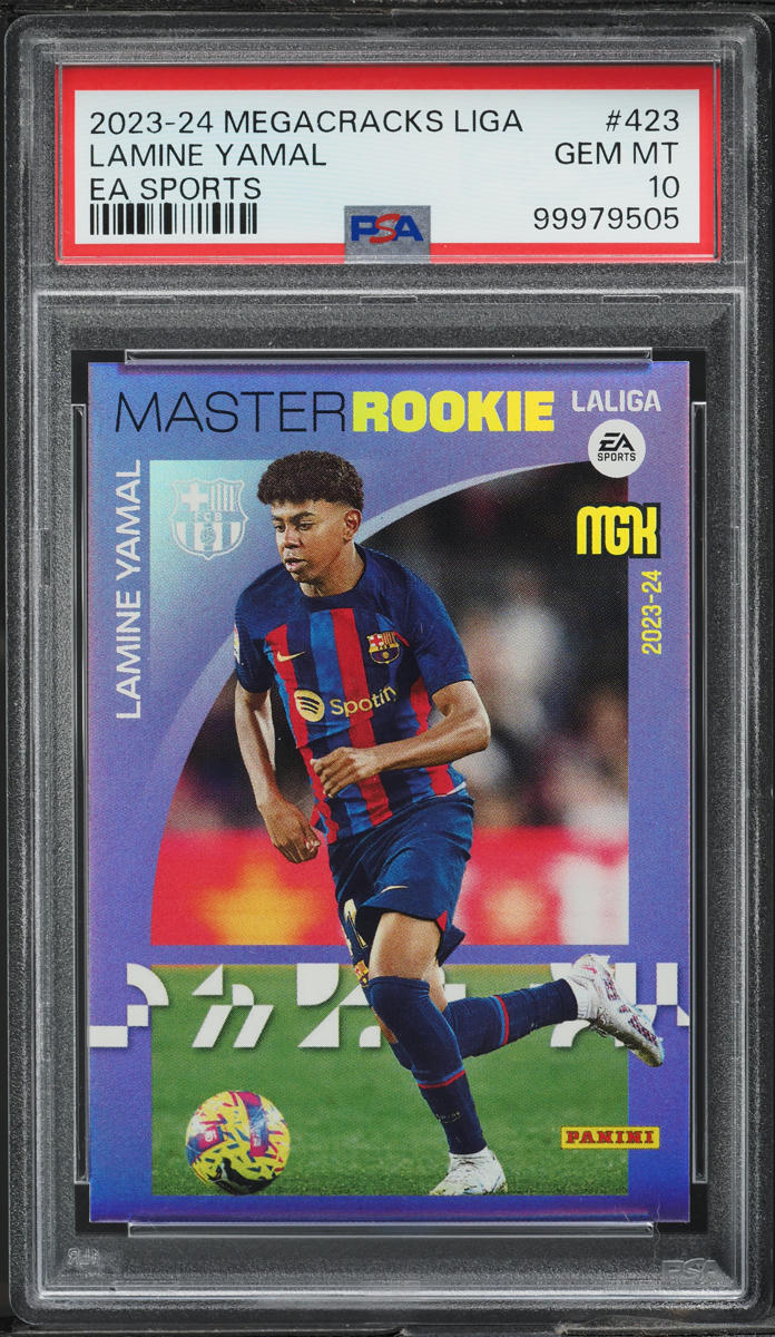 2023 Panini Mega Cracks La Liga EA Sports Lamine Yamal ROOKIE #423 PSA 10 GEM
