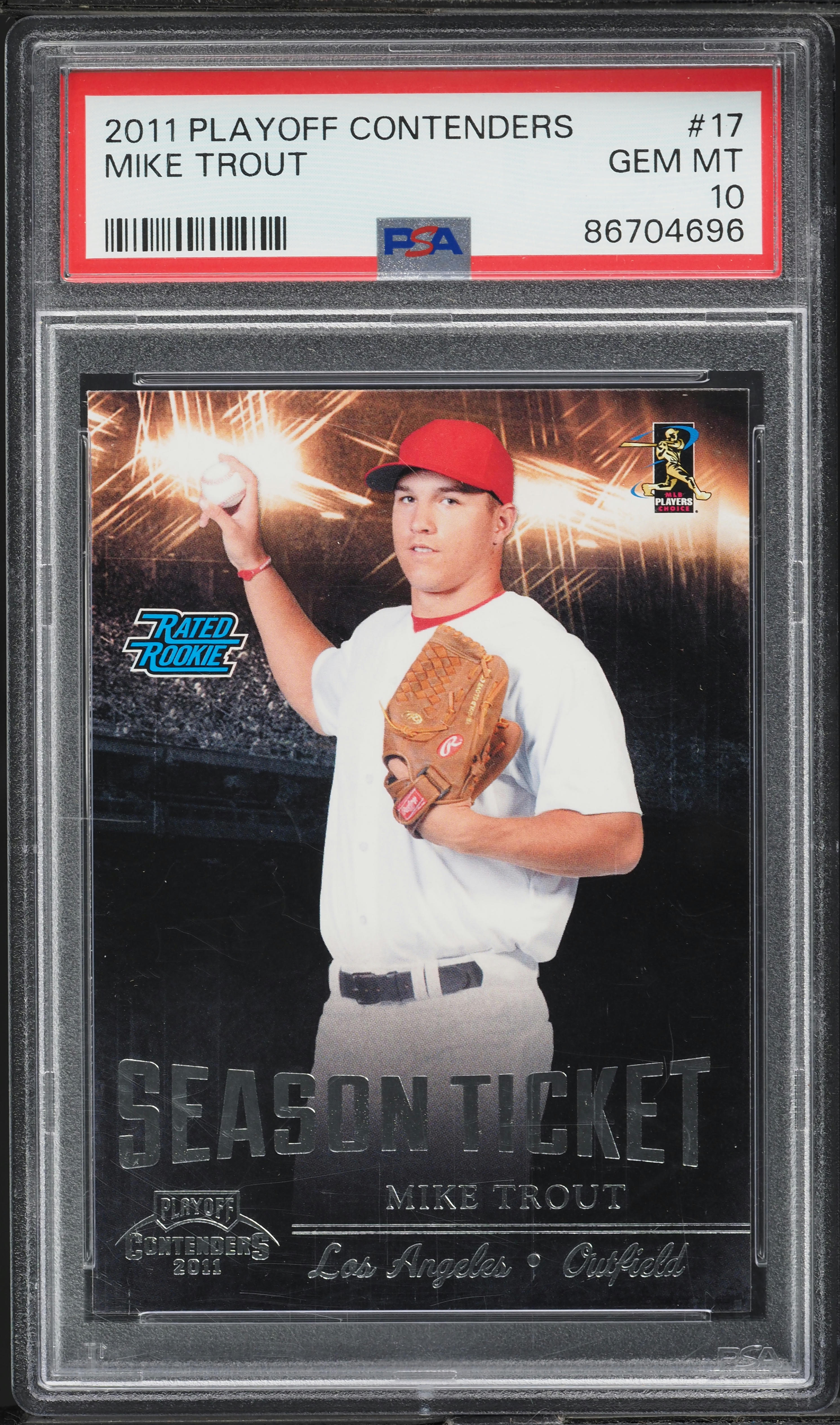 2011 Playoff Contenders Mike Trout ROOKIE #17 PSA 10 GEM MINT