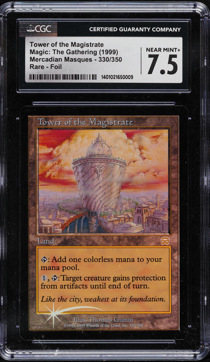 1999 Magic The Gathering Mercadian Masques Foil Tower of the Magistrate CGC 7.5