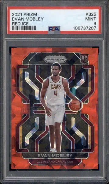 2021-22 Panini Prizm Red Ice #325 Evan Mobley RC PSA 9