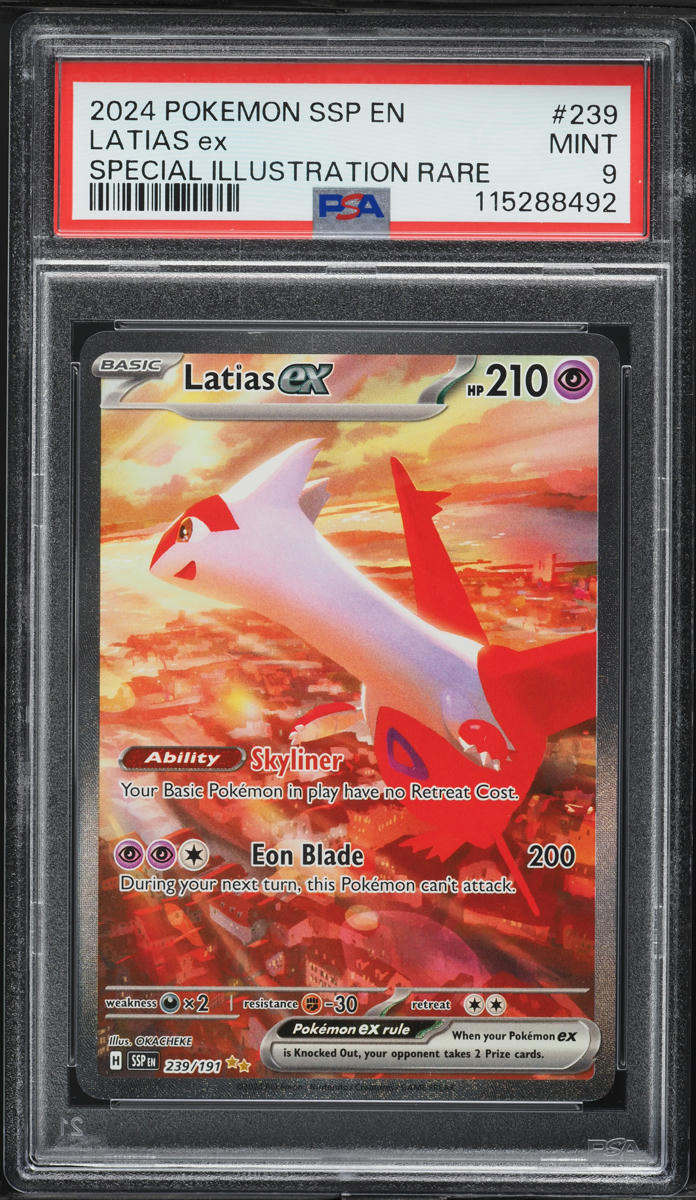 2024 Pokemon Scarlet & Violet Surging Sparks SIR Latias ex #239 PSA 9 MINT