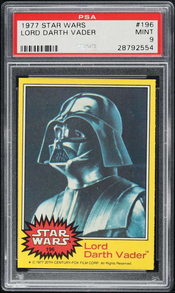 1977 Topps Star Wars Lord Darth Vader #196 PSA 9 MINT