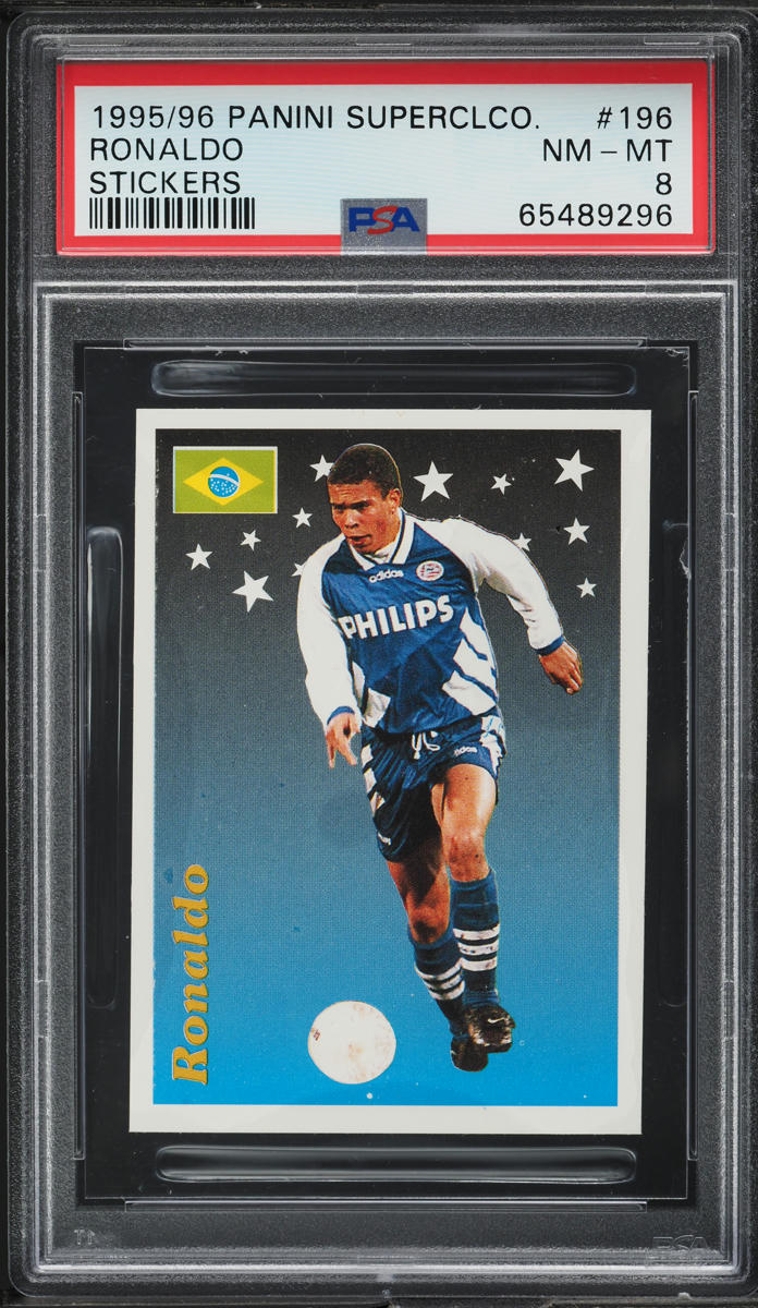 1995 Panini Supercalcio Stickers Ronaldo ROOKIE #196 PSA 8 NM-MT