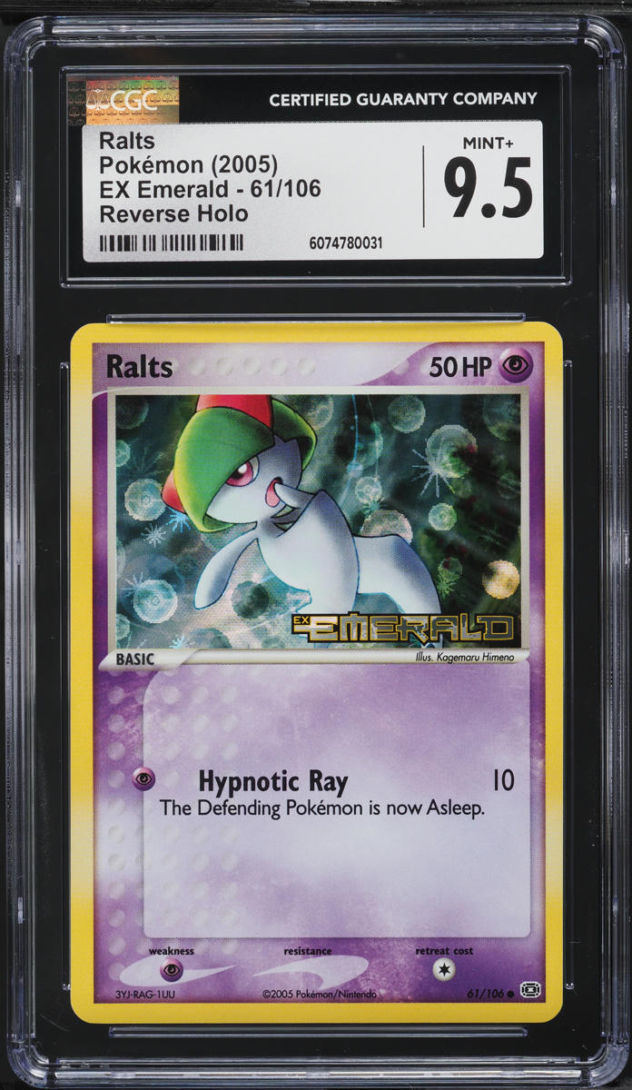 2005 Pokemon EX Emerald Reverse Holo Ralts #61 CGC 9.5 MINT+