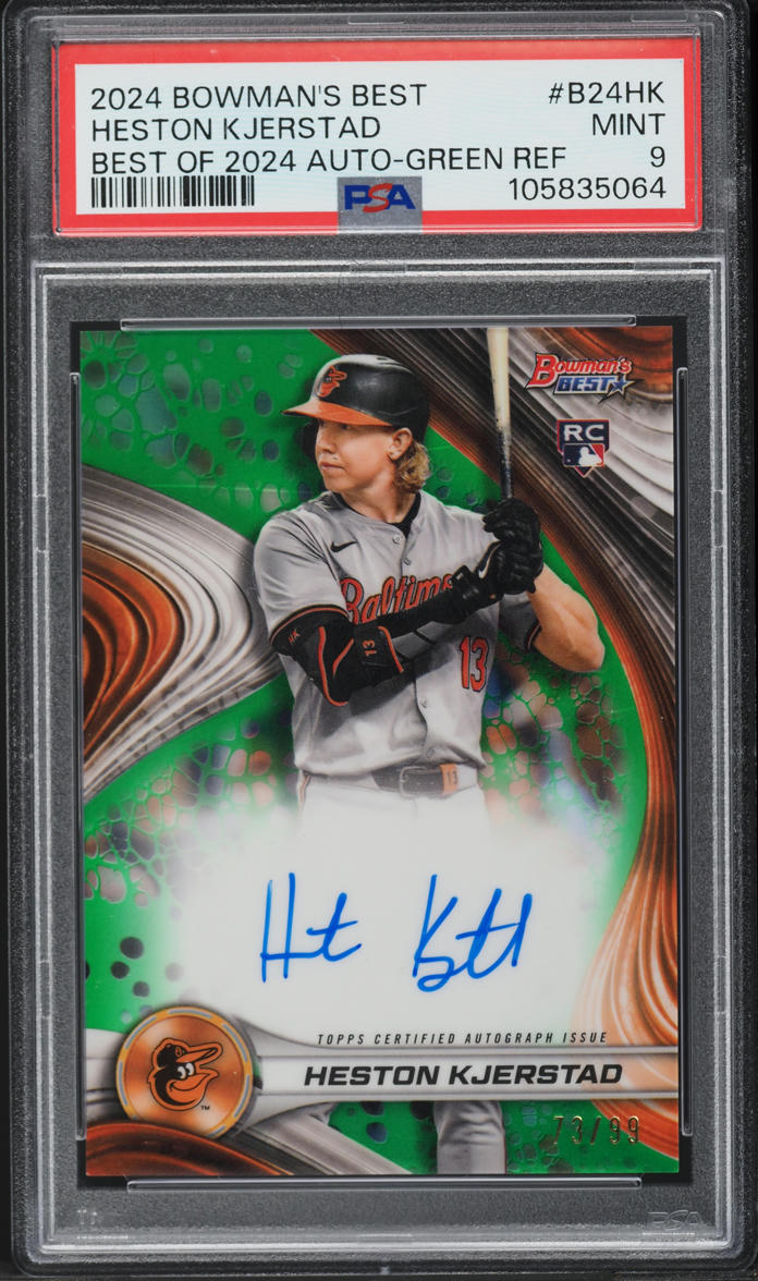 2024 Bowman's Best Of Green Refractor Heston Kjerstad RC AUTO /99 #B24HK PSA 9