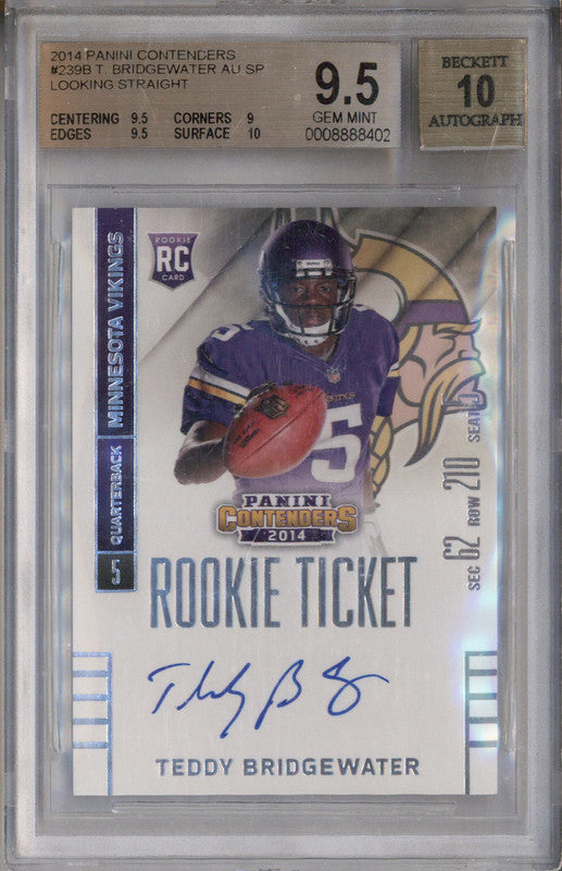 2014 Panini Contenders #239 Teddy Bridgewater RC Auto BGS 9.5