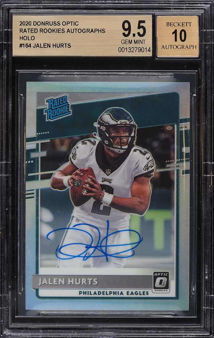 2020 Donruss Optic Holo Jalen Hurts ROOKIE RC AUTO /99 #164 BGS 9.5 GEM MINT