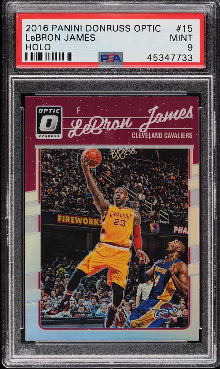 2016 Donruss Optic Holo LeBron James w/ Kobe Bryant #15 PSA 9 MINT