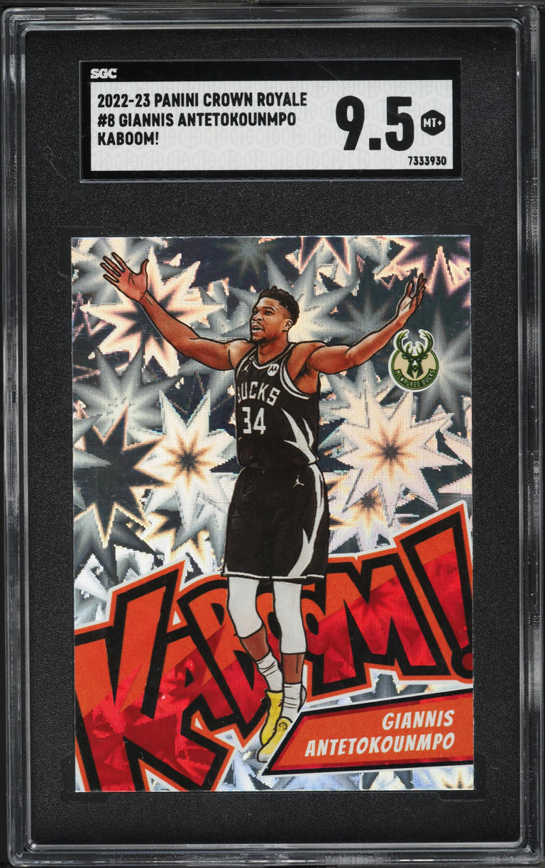 2022 Panini Crown Royale Kaboom! Giannis Antetokounmpo #8 SGC 9.5 MINT+