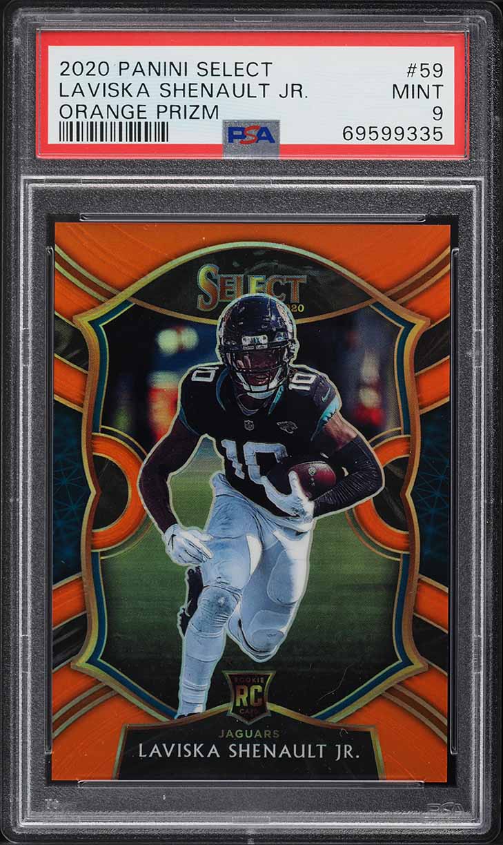 2020 Select Concourse Orange Prizm Laviska Shenault Jr. ROOKIE /49 #59 PSA 9