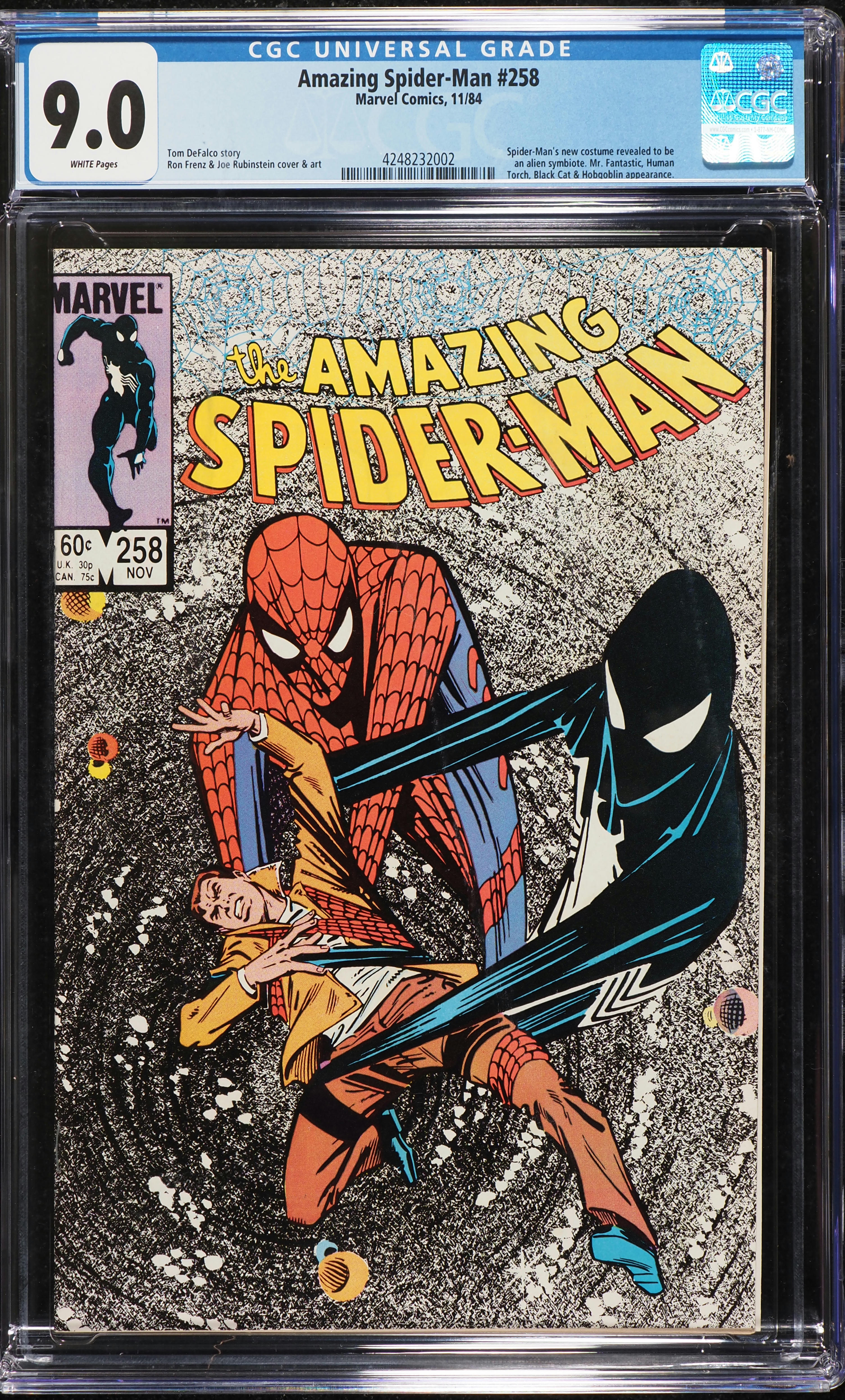 Amazing Spider-Man #258 (Marvel, 1984) CGC 9.0 White Pages - Front