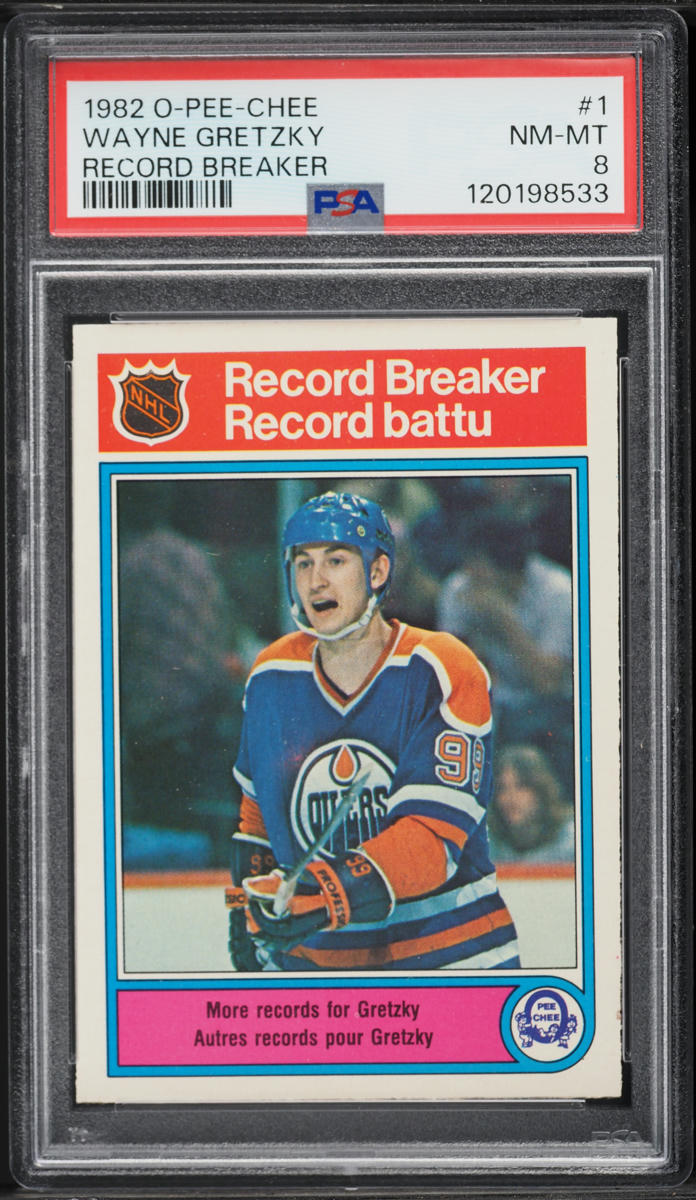 1982 O-Pee-Chee Hockey Wayne Gretzky RECORD BREAKER #1 PSA 8 NM-MT
