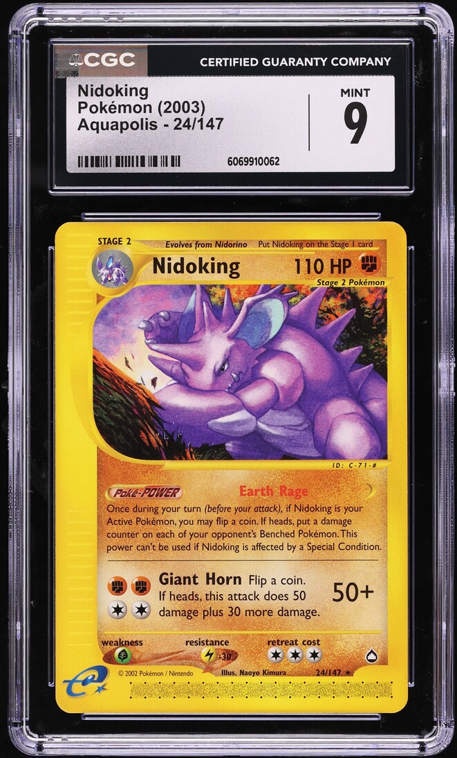 2003 Pokemon Aquapolis Nidoking #24 CGC 9 MINT