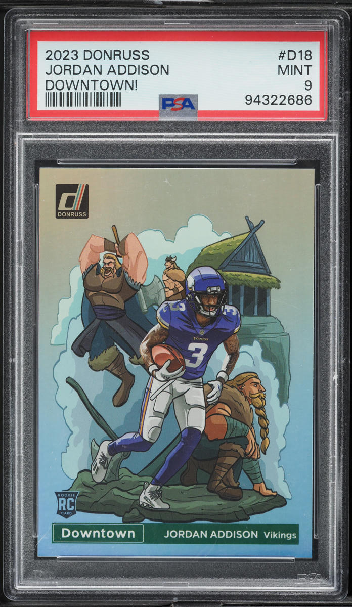 2023 Donruss Downtown Jordan Addison ROOKIE #D-18 PSA 9 MINT