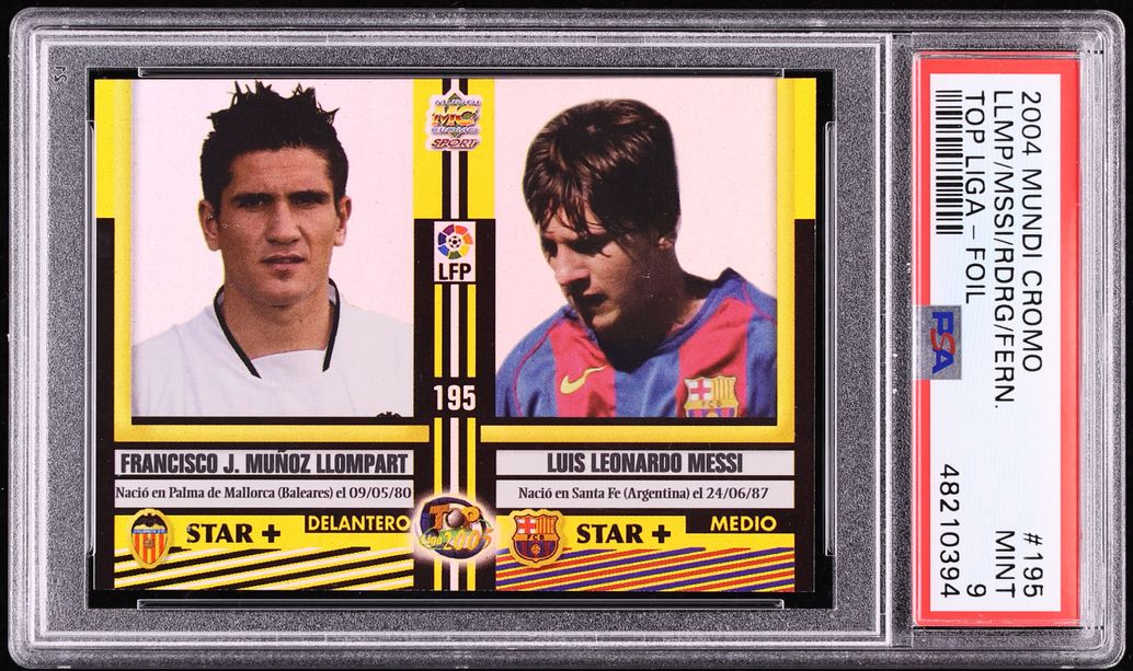 2004 Mundi Cromo Top Liga Foil Lionel Messi ROOKIE #195 PSA 9 MINT