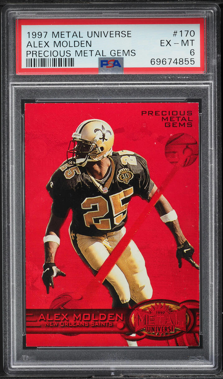 1997 Metal Universe Precious Metal Gems PMG Red Alex Molden /150 #170 PSA 6 EXMT