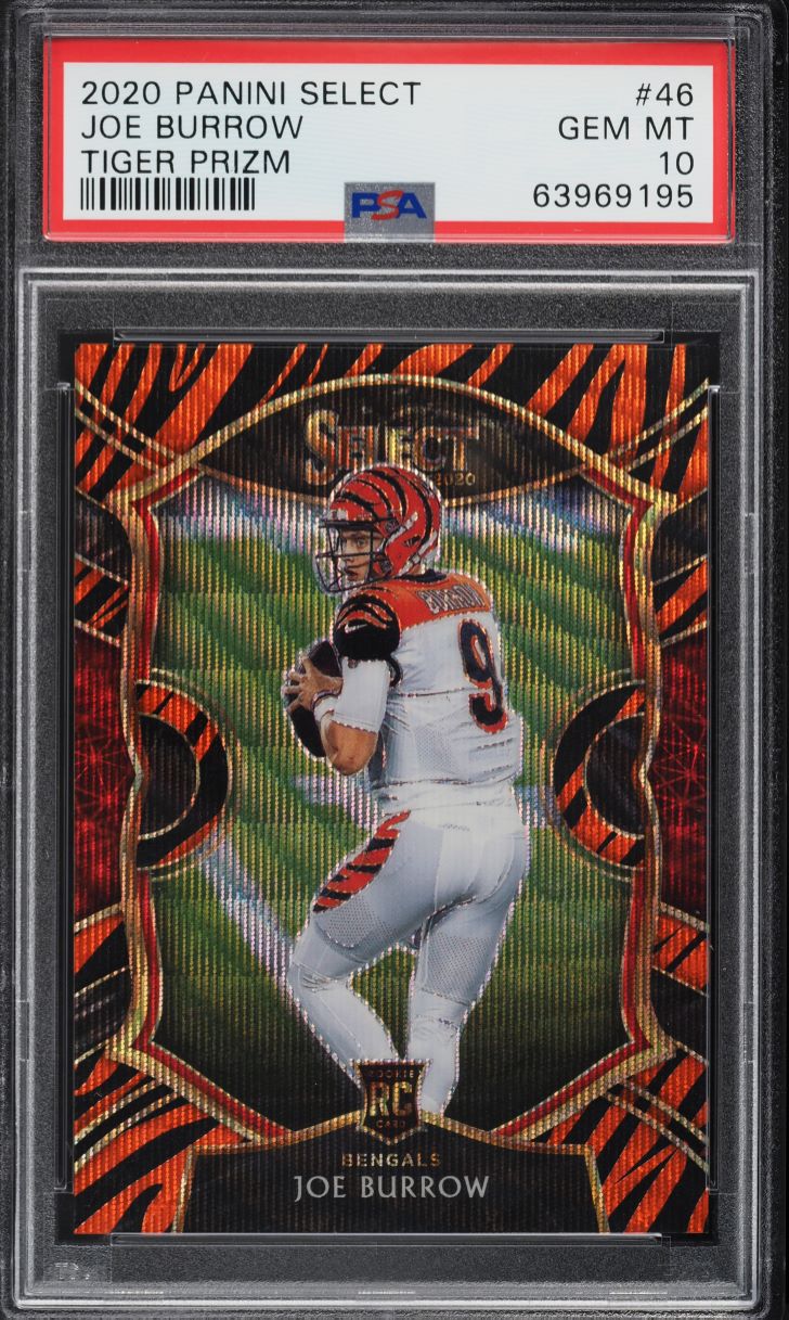 2020 Select Concourse Tiger Prizm Joe Burrow ROOKIE #46 PSA 10 GEM MINT
