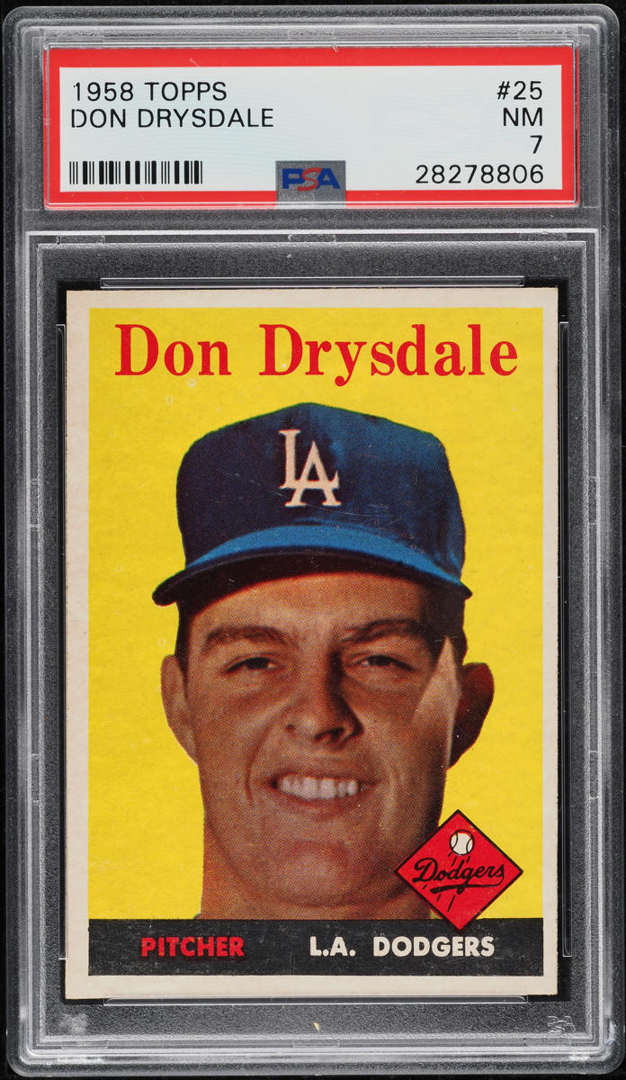 1958 Topps Don Drysdale #25 PSA 7 NRMT