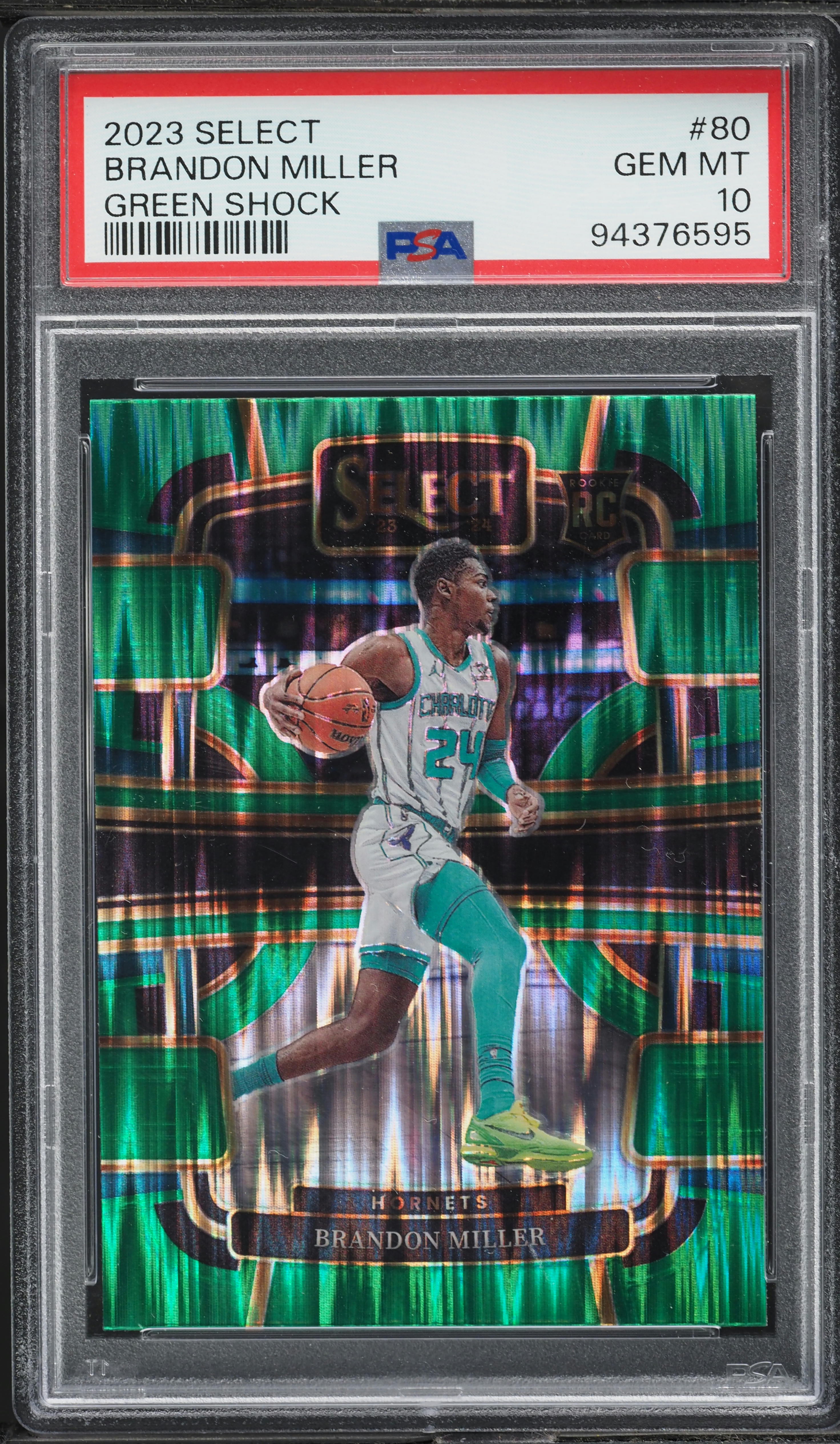 2023 Panini Select Green Shock Brandon Miller ROOKIE #80 PSA 10 GEM MINT
