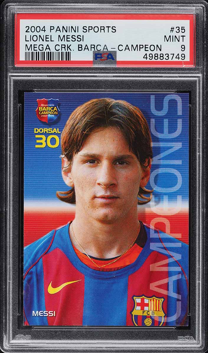 2004 Panini Sports Mega Cracks Barca Campeon Lionel Messi ROOKIE #35 PSA 9 MINT