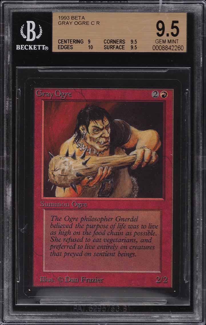 1993 Magic The Gathering MTG Beta Gray Ogre C R BGS 9.5 GEM MINT
