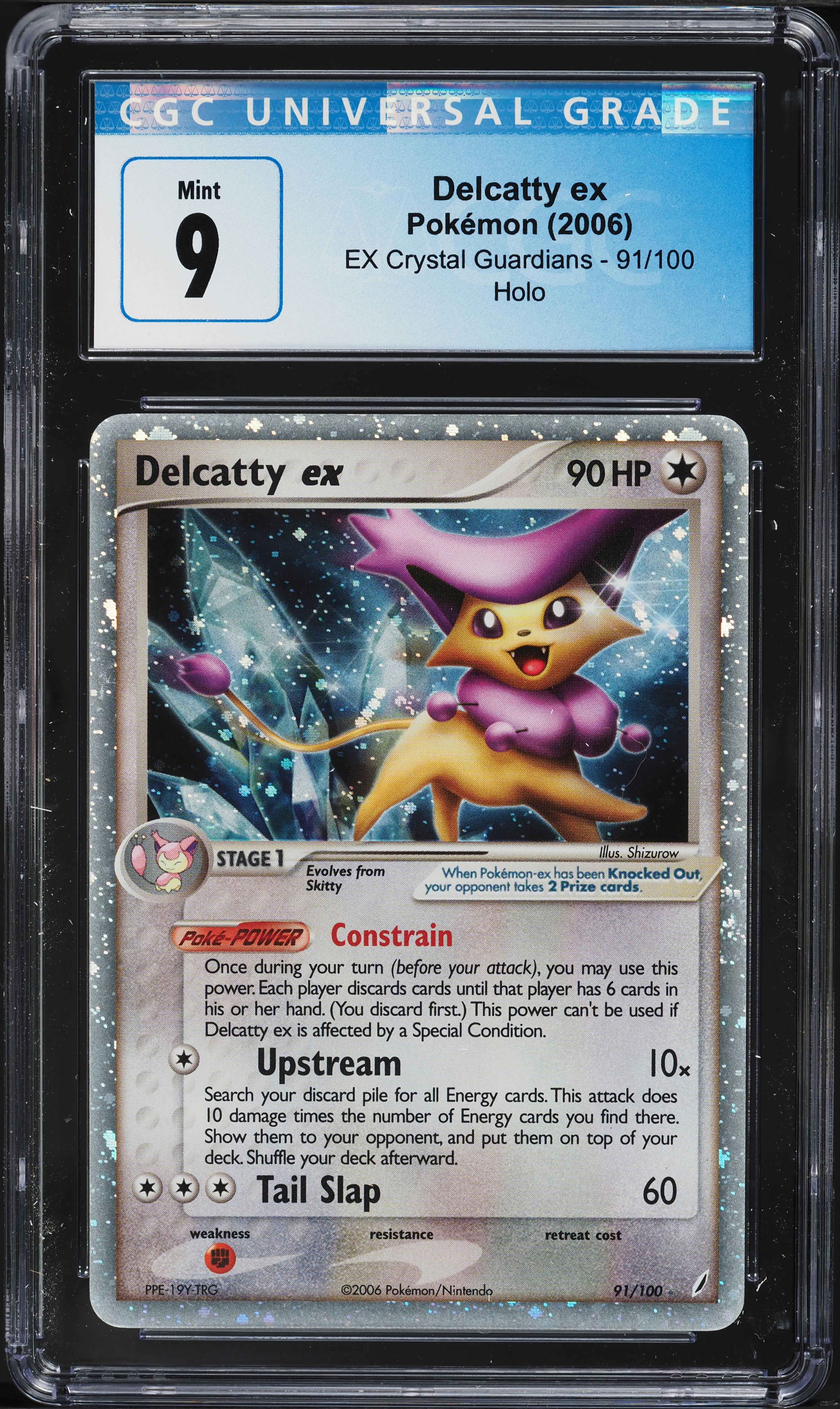 2006 Pokemon EX Crystal Guardians Holo Delcatty ex #91 CGC 9 MINT