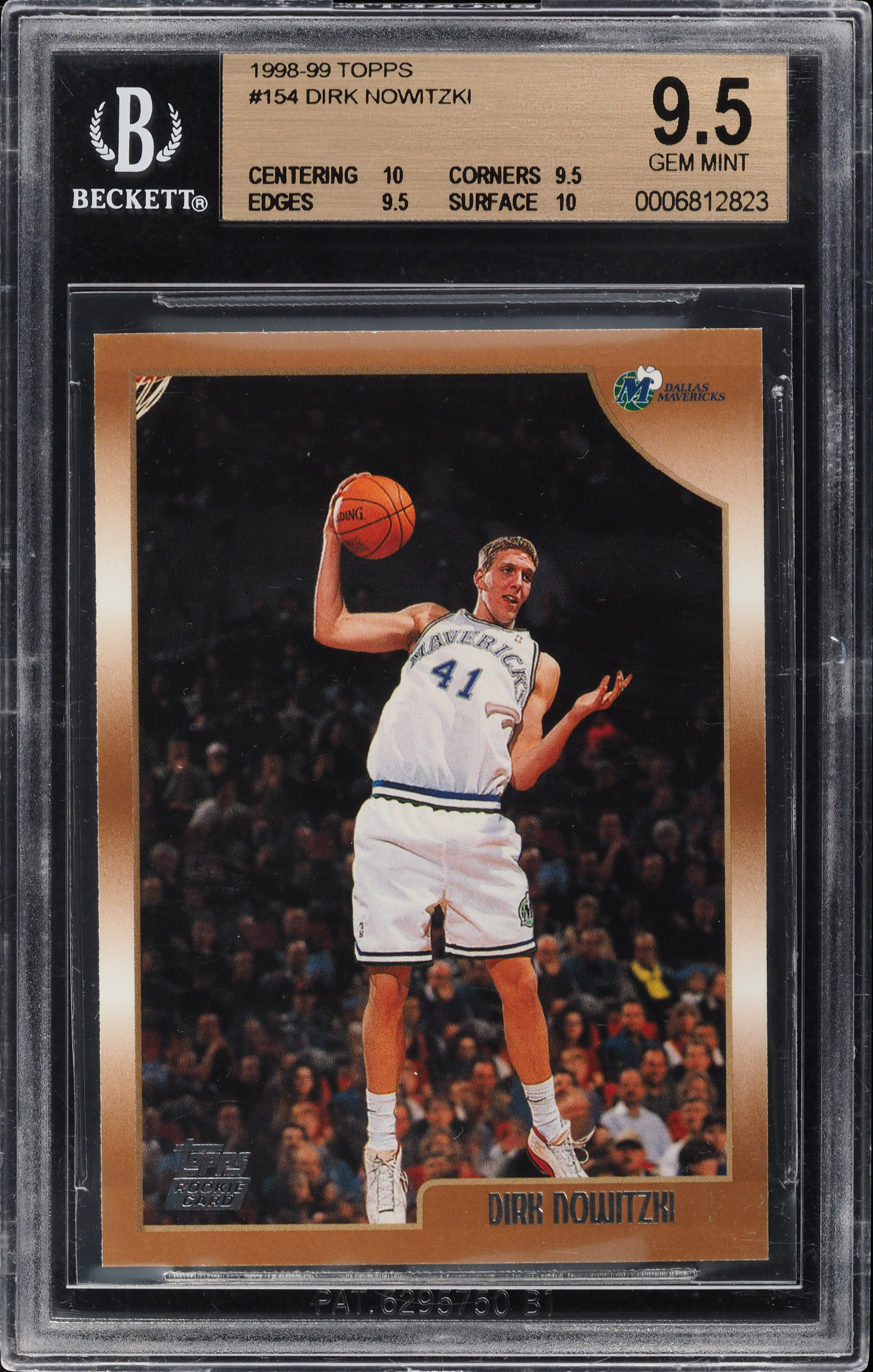 1998 Topps Basketball Dirk Nowitzki ROOKIE #154 BGS 9.5 GEM MINT