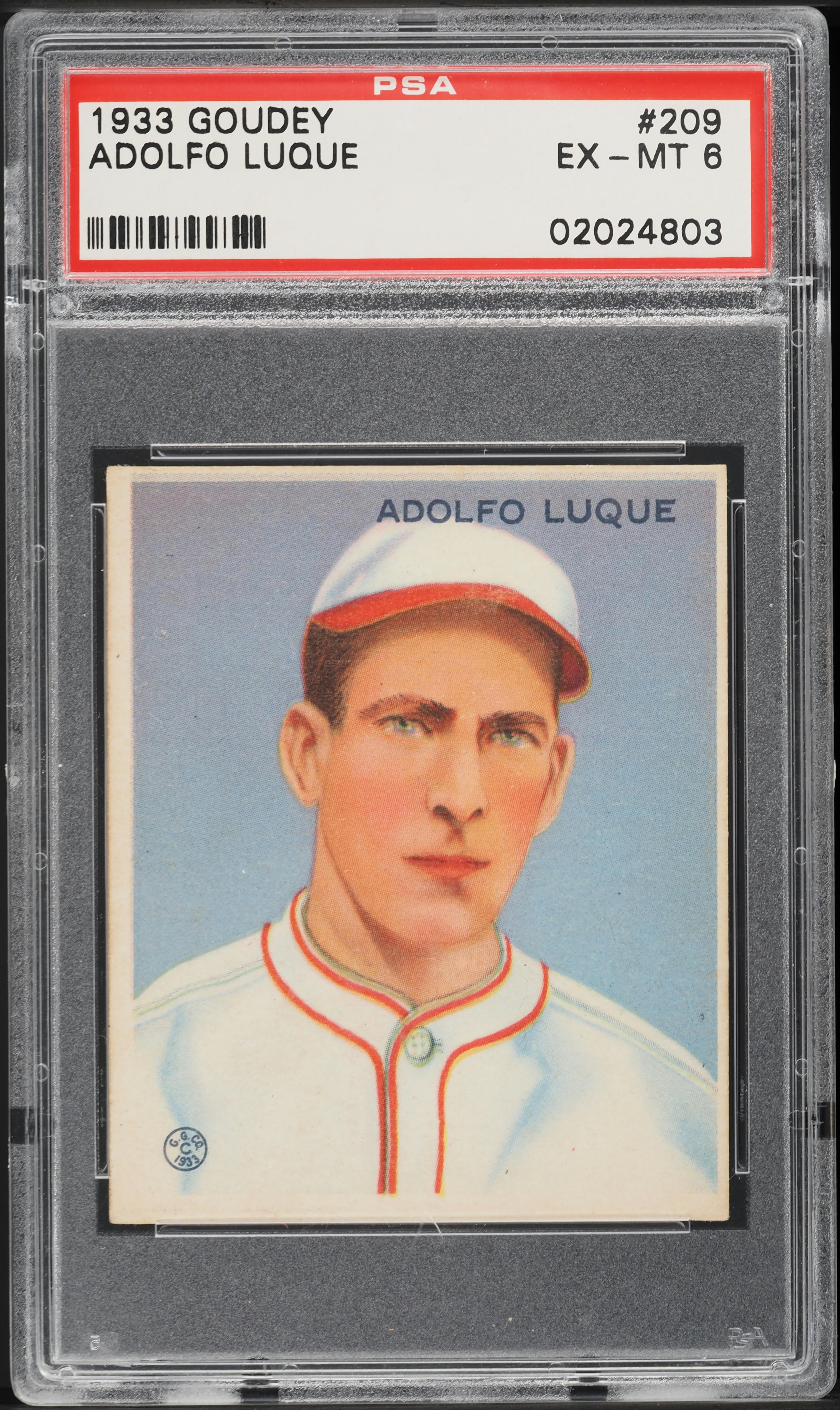 1933 Goudey Adolfo Luque #209 PSA 6 EXMT