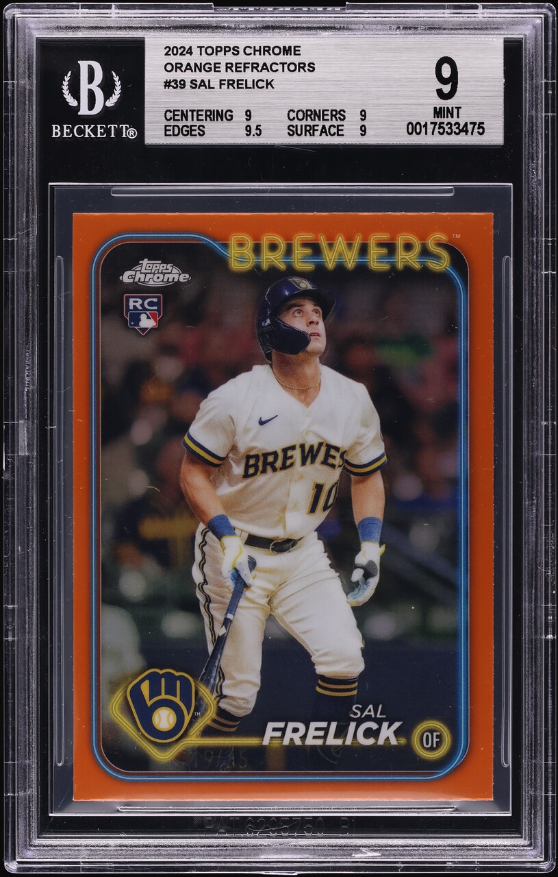 2024 Topps Chrome Orange Refractor Sal Frelick ROOKIE /25 #39 BGS 9 MINT