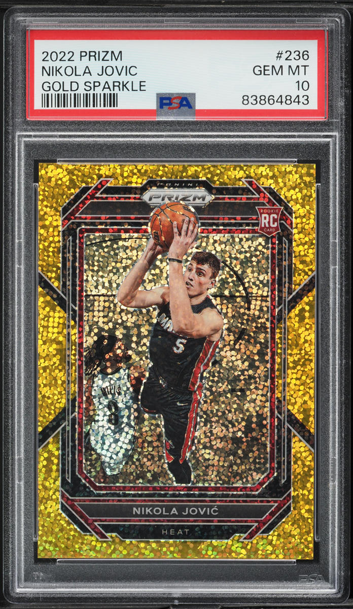2022 Panini Prizm Gold Sparkle Nikola Jovic ROOKIE /24 #236 PSA 10 GEM MINT