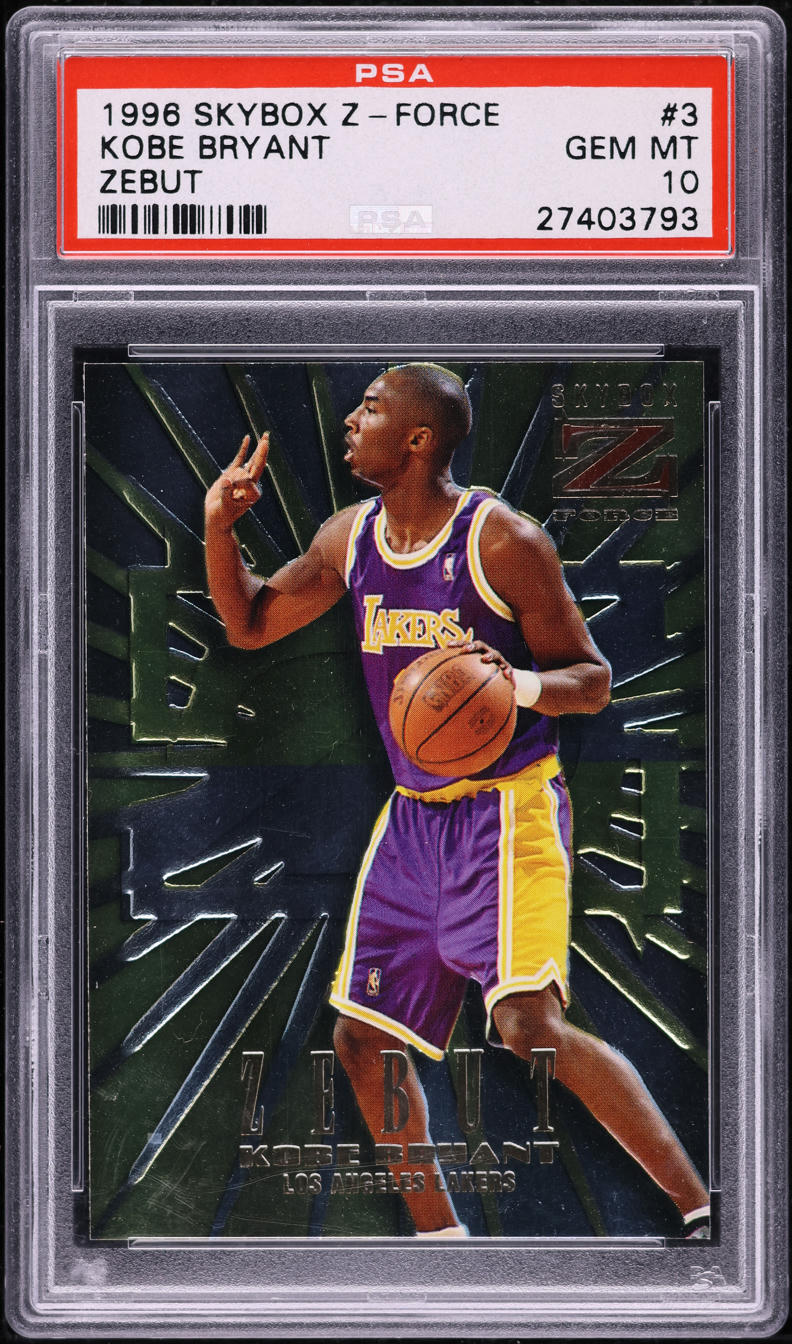 1996 Skybox Z-Force Z-Peat Zebut Kobe Bryant ROOKIE #3 PSA 10 GEM MINT