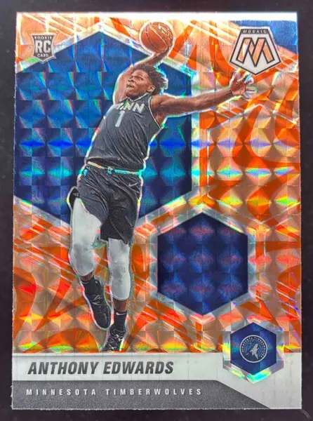 2020-21 Panini Mosaic Reactive Orange #201 Anthony Edwards RC