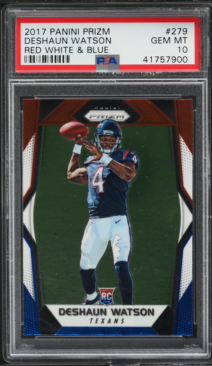 2017 Panini Prizm Red White Blue Deshaun Watson ROOKIE #279 PSA 10 GEM MINT