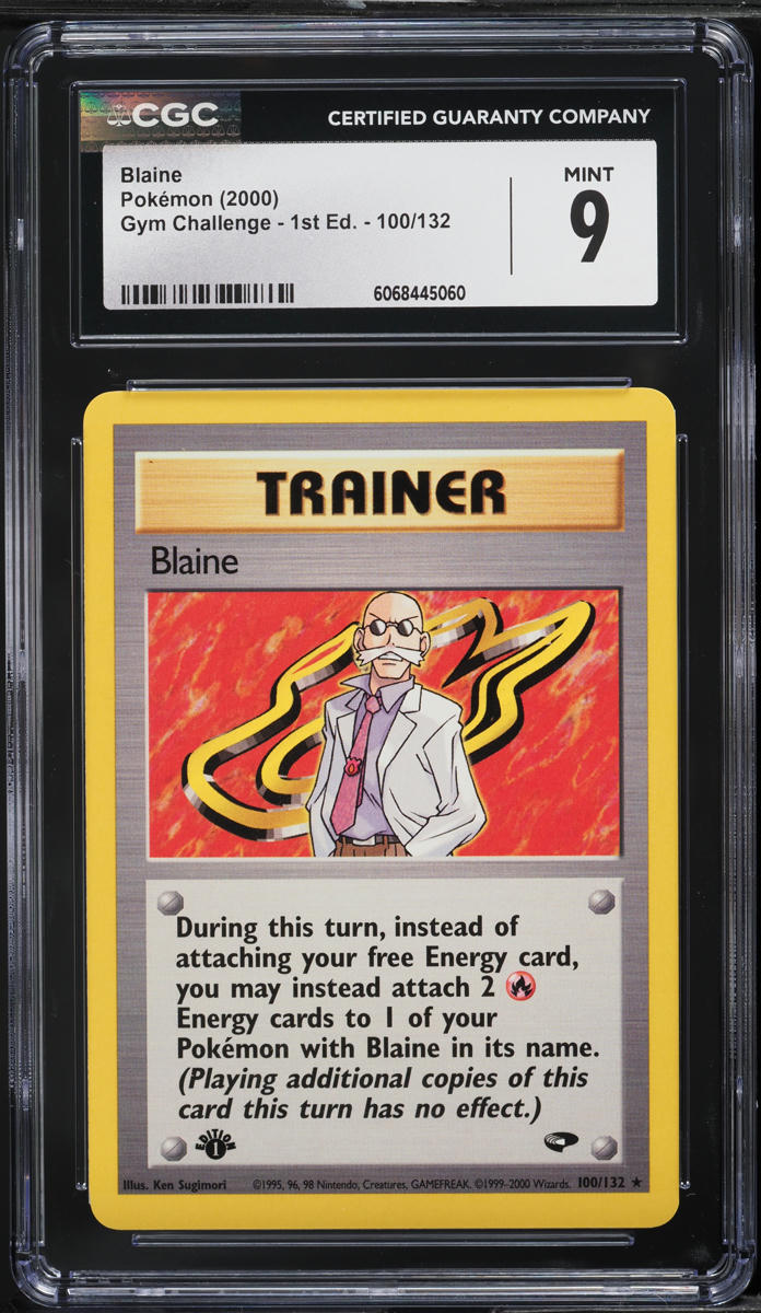 2000 Pokemon Gym Challenge 1st Edition Blaine #100 CGC 9 MINT