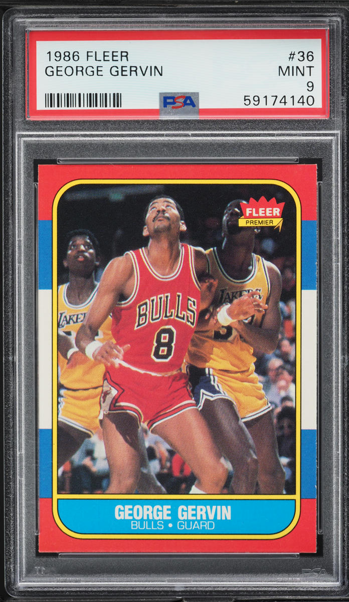 1986 Fleer Basketball George Gervin #36 PSA 9 MINT