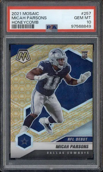2021 Panini Mosaic Honeycomb #257 Micah Parsons RC PSA 10