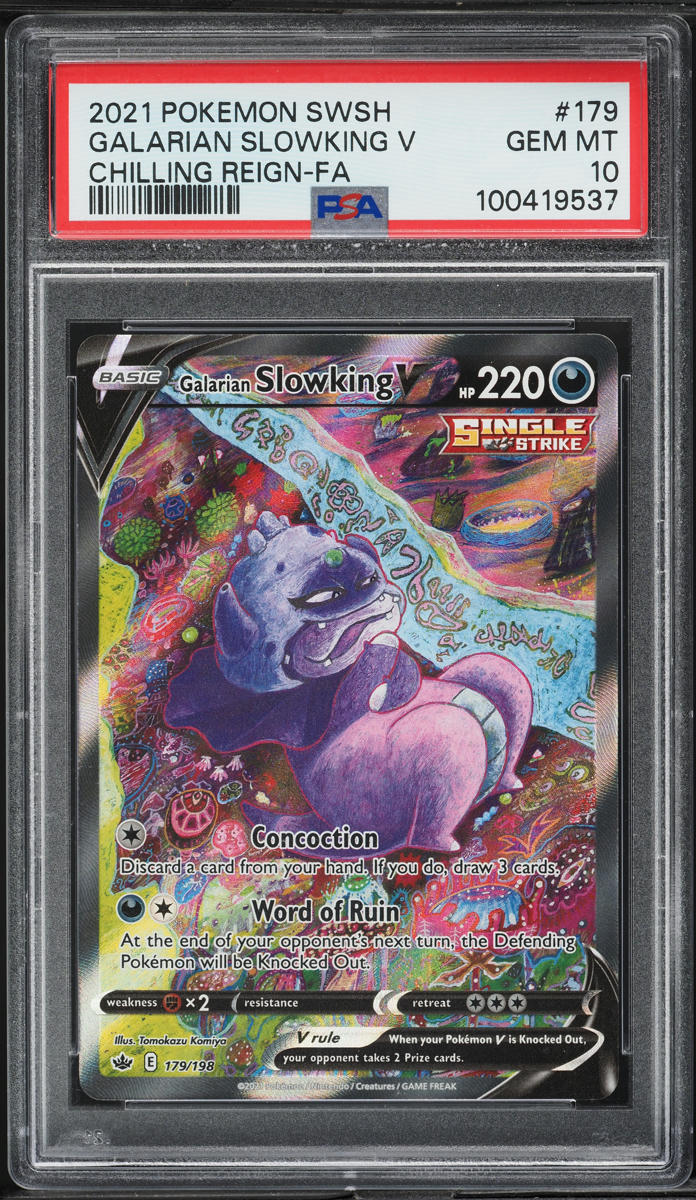 2021 Pokemon SWSH Chilling Reign FA Galarian Slowking V #179 PSA 10 GEM MINT