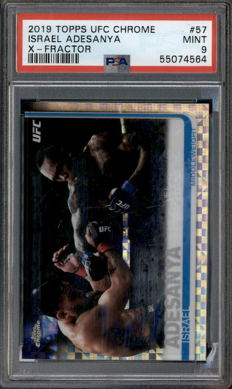 2019 Topps UFC Chrome XFractor #57 Israel Adesanya PSA 9