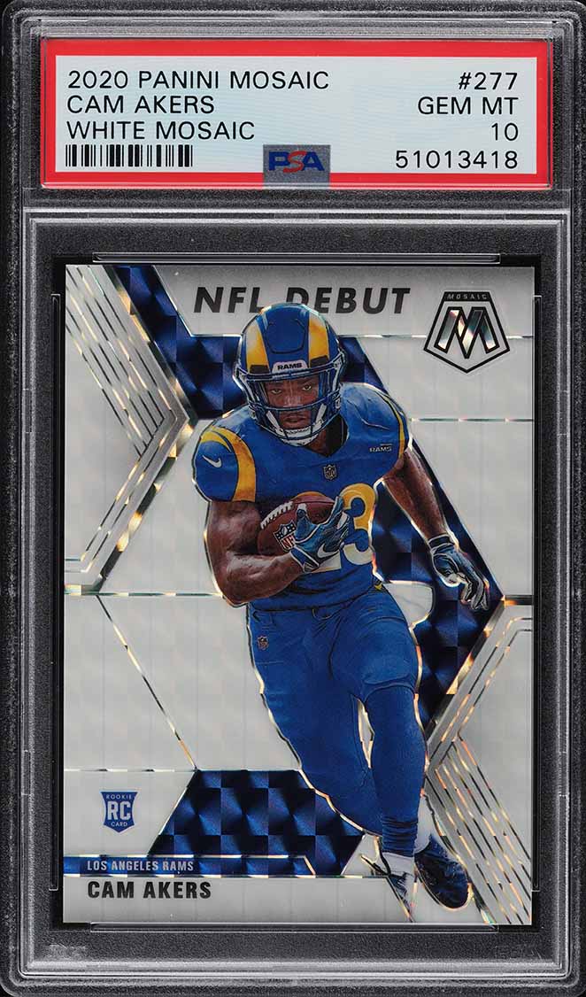 2020 Panini Mosaic White Cam Akers ROOKIE RC /25 #277 PSA 10 GEM MINT